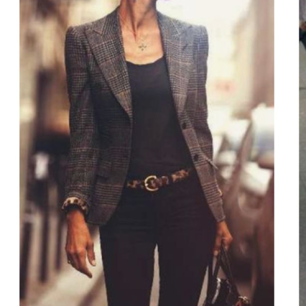Ralph Lauren Plaid Wool Blazer Jacket